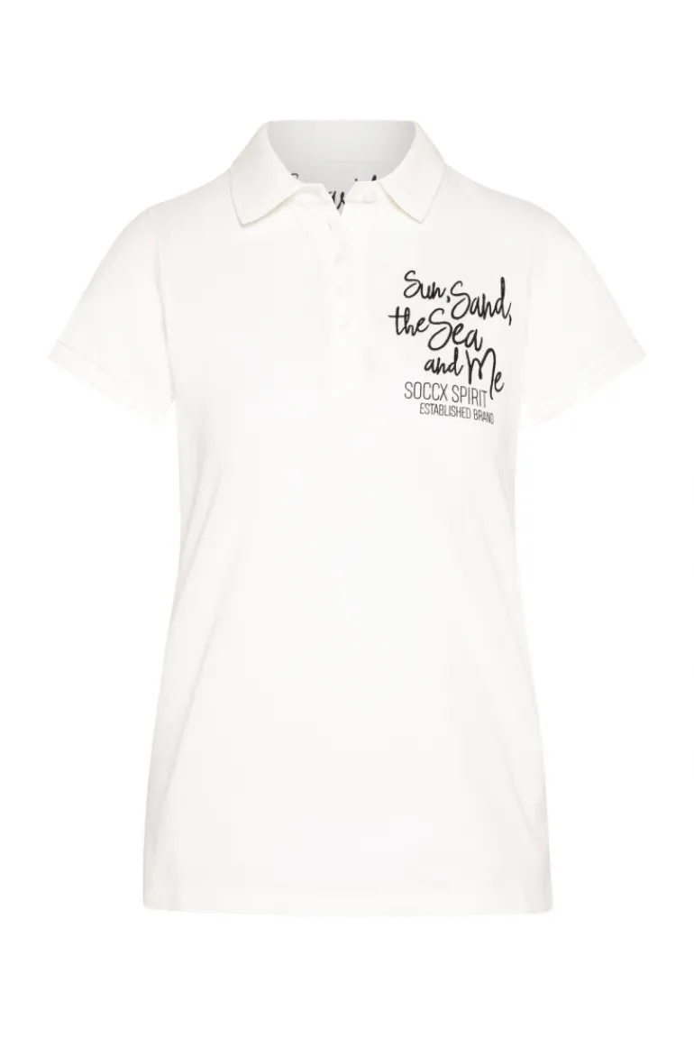 Store CAMP DAVID & SOCCX Pikee-Polo mit Rücken-Artwork ivory
