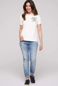 Store CAMP DAVID & SOCCX Pikee-Polo mit Rücken-Artwork ivory