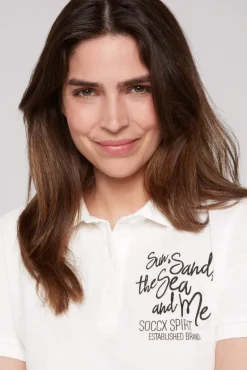 Store CAMP DAVID & SOCCX Pikee-Polo mit Rücken-Artwork ivory
