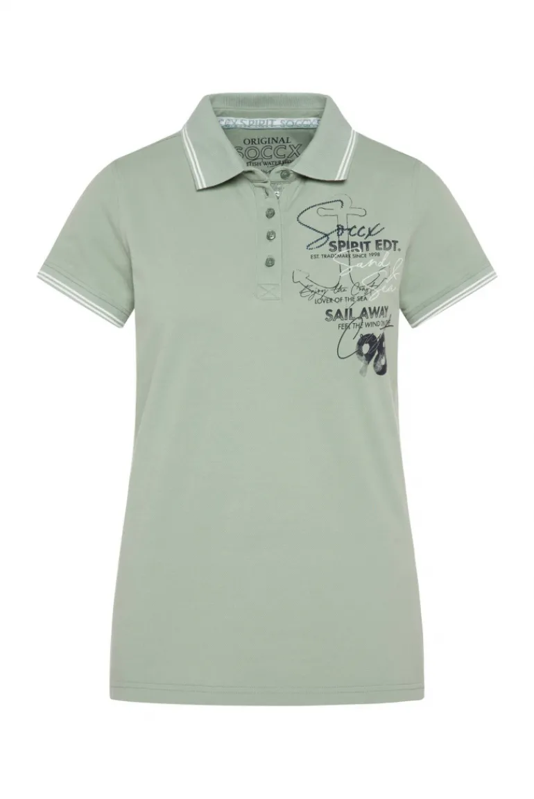 Best CAMP DAVID & SOCCX Pikee-Polo mit Rücken-Artwork muted aqua mutedaqua