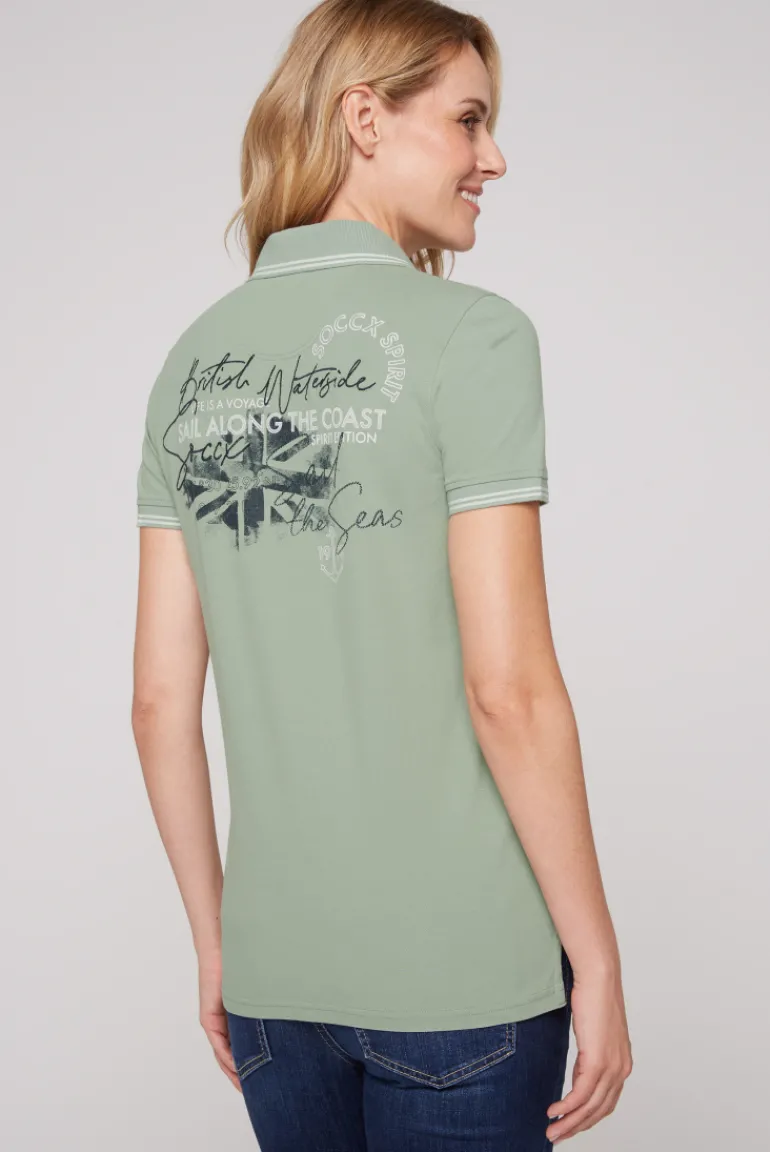 Best CAMP DAVID & SOCCX Pikee-Polo mit Rücken-Artwork muted aqua mutedaqua