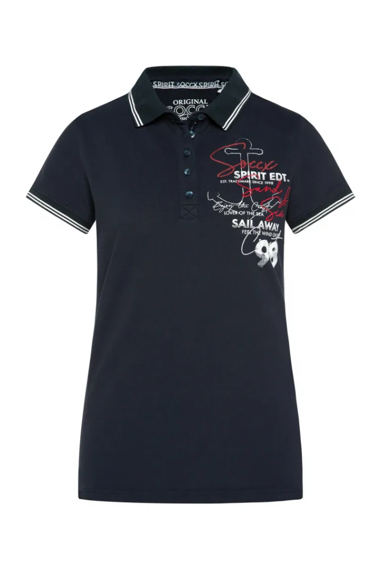 Cheap CAMP DAVID & SOCCX Pikee-Polo mit Rücken-Artwork blue navy bluenavy