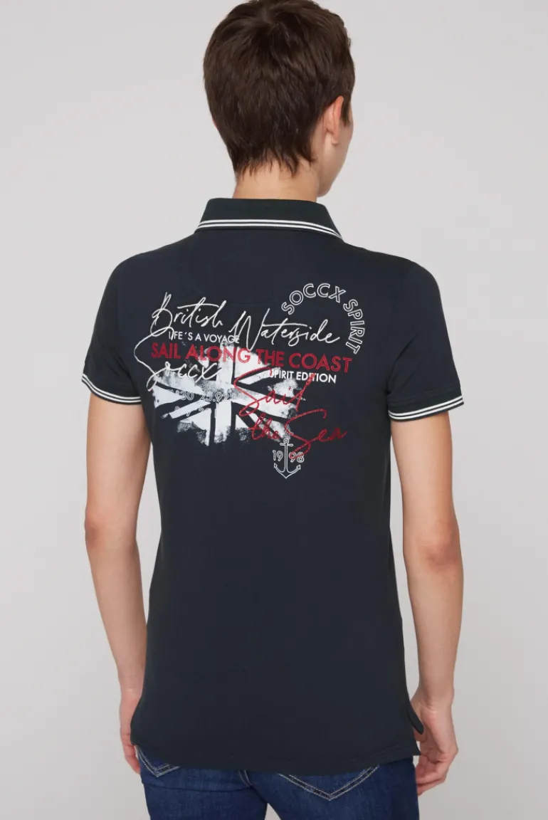 Cheap CAMP DAVID & SOCCX Pikee-Polo mit Rücken-Artwork blue navy bluenavy