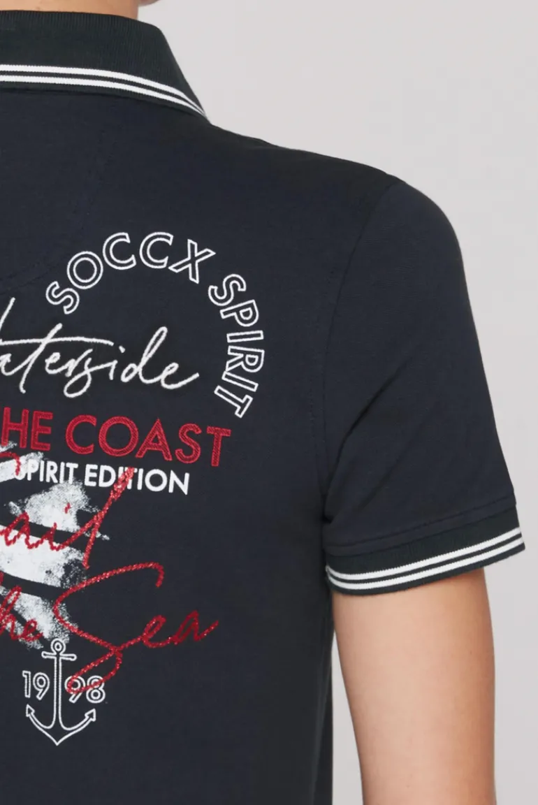 Cheap CAMP DAVID & SOCCX Pikee-Polo mit Rücken-Artwork blue navy bluenavy