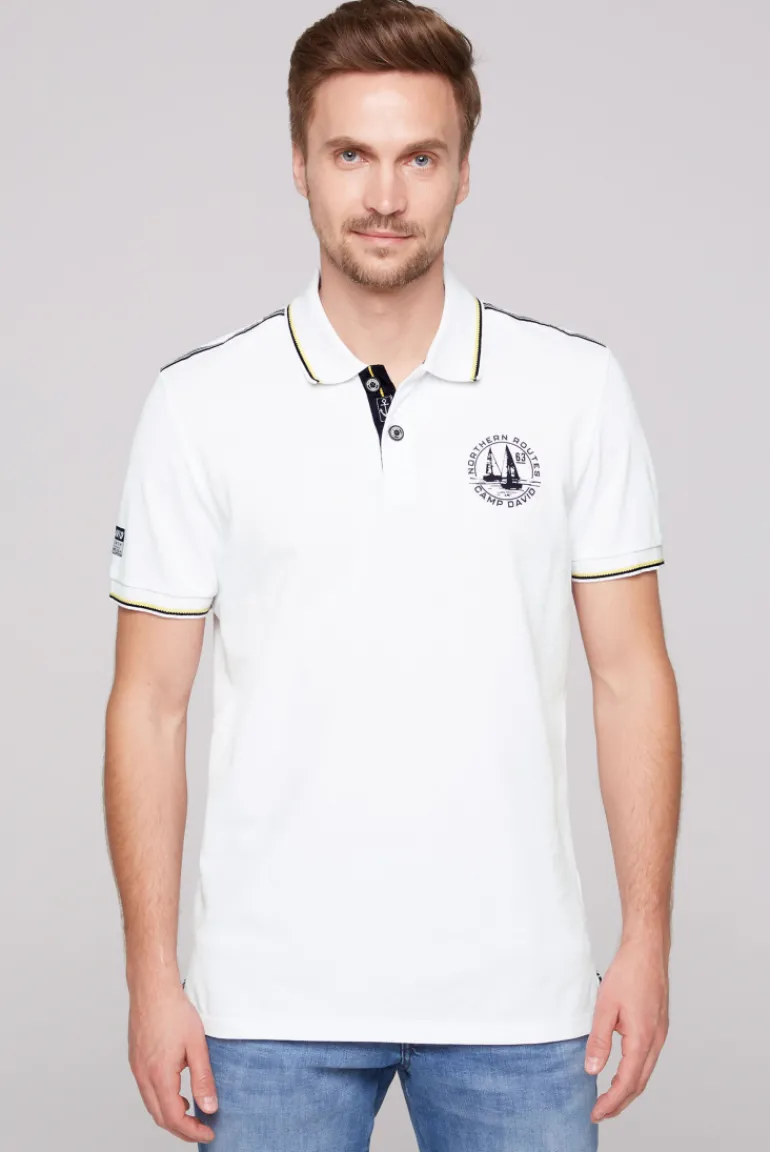Best Sale CAMP DAVID & SOCCX Pikee-Polo mit Tipping-Effekten opticwhite
