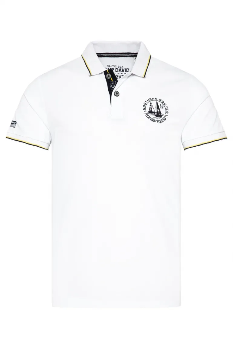 Best Sale CAMP DAVID & SOCCX Pikee-Polo mit Tipping-Effekten opticwhite
