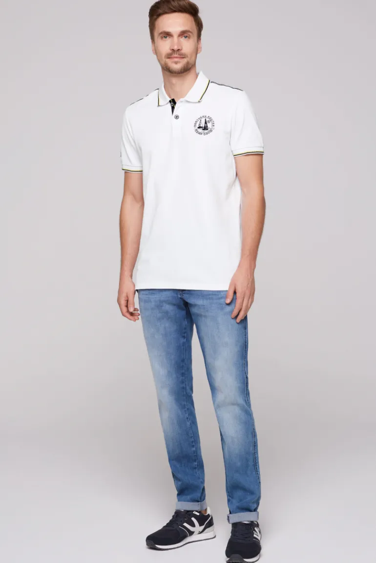 Best Sale CAMP DAVID & SOCCX Pikee-Polo mit Tipping-Effekten opticwhite