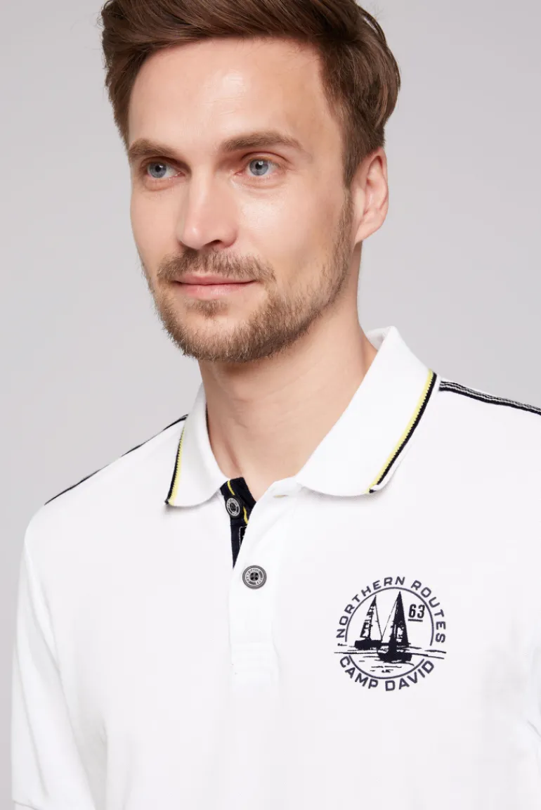 Best Sale CAMP DAVID & SOCCX Pikee-Polo mit Tipping-Effekten opticwhite