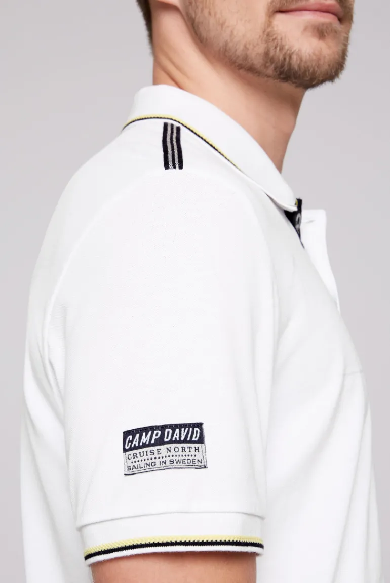 Best Sale CAMP DAVID & SOCCX Pikee-Polo mit Tipping-Effekten opticwhite