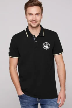 Outlet CAMP DAVID & SOCCX Pikee-Polo mit Tipping-Effekten black