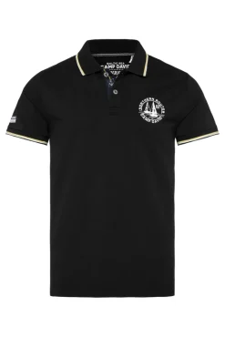 Outlet CAMP DAVID & SOCCX Pikee-Polo mit Tipping-Effekten black