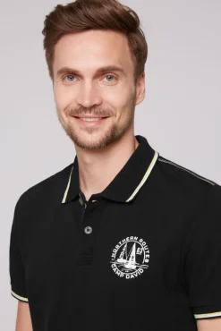 Outlet CAMP DAVID & SOCCX Pikee-Polo mit Tipping-Effekten black