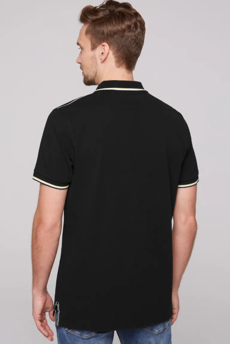 Outlet CAMP DAVID & SOCCX Pikee-Polo mit Tipping-Effekten black