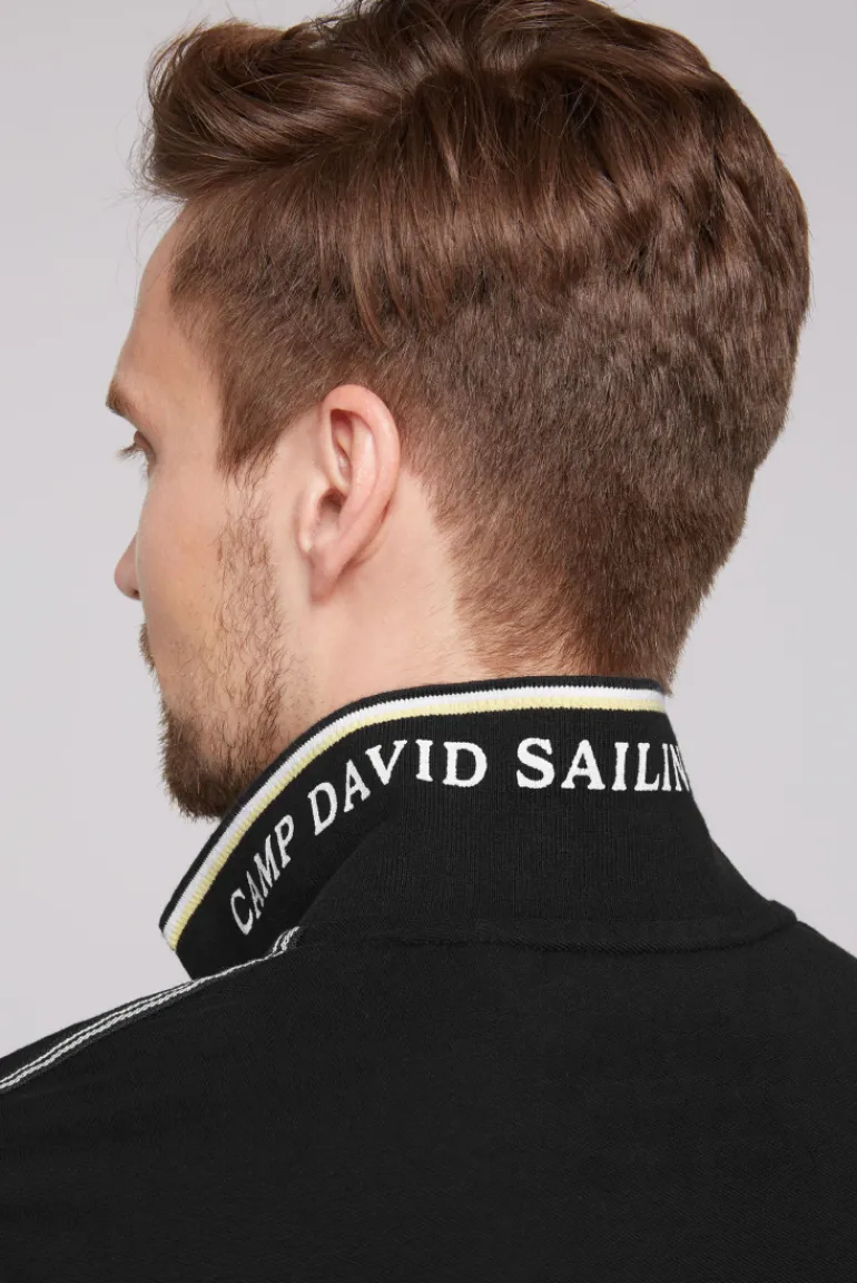 Outlet CAMP DAVID & SOCCX Pikee-Polo mit Tipping-Effekten black