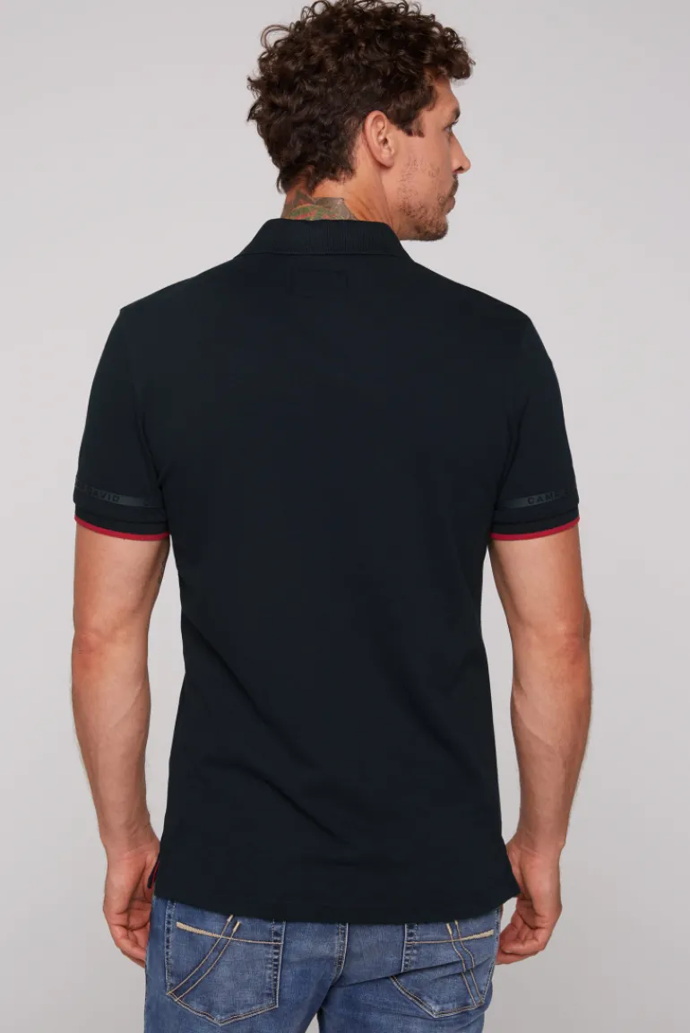Cheap CAMP DAVID & SOCCX Pikee-Polo mit tonigem Rubber Artwork blue navy bluenavy