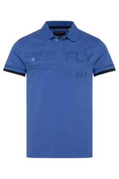 Outlet CAMP DAVID & SOCCX Pikee-Polo mit tonigem Rubber Artwork strong blue strongblue