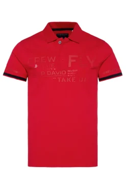 Best Sale CAMP DAVID & SOCCX Pikee-Polo mit tonigem Rubber Artwork flight red flightred