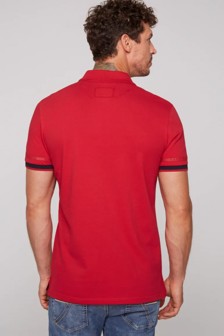 Best Sale CAMP DAVID & SOCCX Pikee-Polo mit tonigem Rubber Artwork flight red flightred