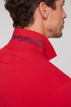 Best Sale CAMP DAVID & SOCCX Pikee-Polo mit tonigem Rubber Artwork flight red flightred