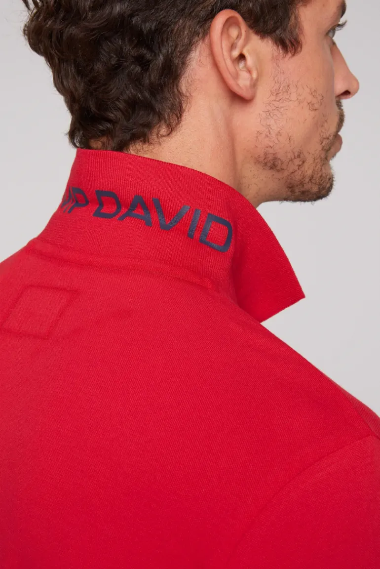Best Sale CAMP DAVID & SOCCX Pikee-Polo mit tonigem Rubber Artwork flight red flightred