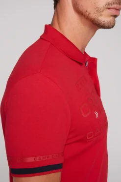 Best Sale CAMP DAVID & SOCCX Pikee-Polo mit tonigem Rubber Artwork flight red flightred