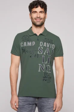 Fashion CAMP DAVID & SOCCX Pikee-Poloshirt mit Sailing Print grey green | L greygreen
