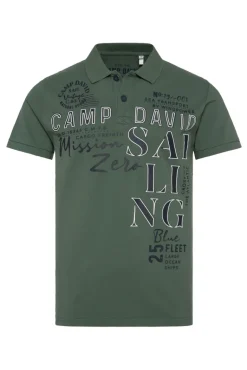Fashion CAMP DAVID & SOCCX Pikee-Poloshirt mit Sailing Print grey green | L greygreen
