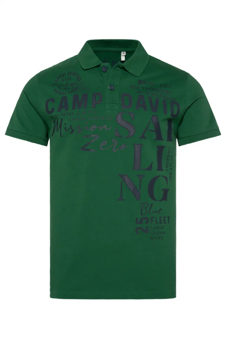 Cheap CAMP DAVID & SOCCX Pikee-Poloshirt mit Sailing Print raw green rawgreen