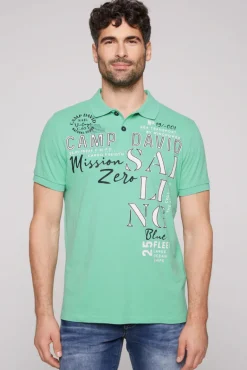 Hot CAMP DAVID & SOCCX Pikee-Poloshirt mit Sailing Print sea green | L seagreen