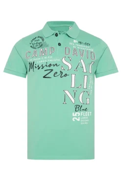 Hot CAMP DAVID & SOCCX Pikee-Poloshirt mit Sailing Print sea green | L seagreen