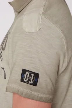 Store CAMP DAVID & SOCCX Polo mit Schultertapes und Logo Artwork fossil brown fossilbrown
