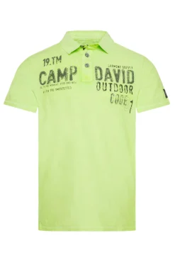Cheap CAMP DAVID & SOCCX Polo mit Schultertapes und Logo Artwork poison ivy poisonivy