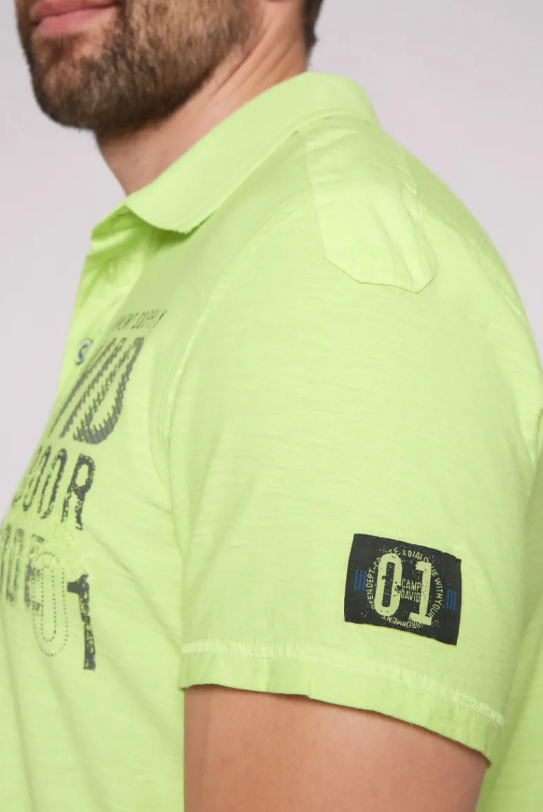Cheap CAMP DAVID & SOCCX Polo mit Schultertapes und Logo Artwork poison ivy poisonivy