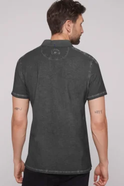 Best Sale CAMP DAVID & SOCCX Polo mit Schultertapes und Logo Artwork granite