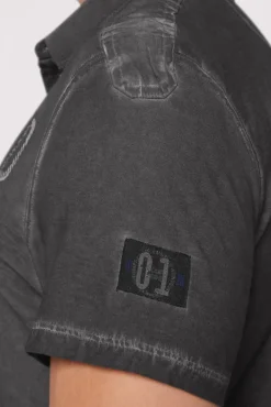 Best Sale CAMP DAVID & SOCCX Polo mit Schultertapes und Logo Artwork granite