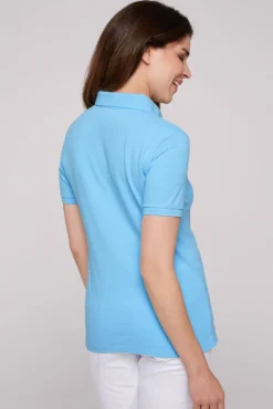 Store CAMP DAVID & SOCCX Poloshirt aus Pikee mit Glitter Print aqua