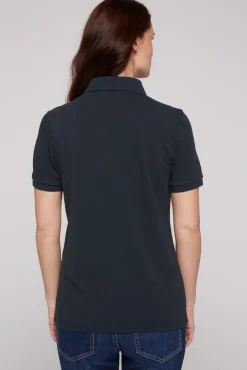 Discount CAMP DAVID & SOCCX Poloshirt aus Pikee mit Glitter Print classic navy classicnavy