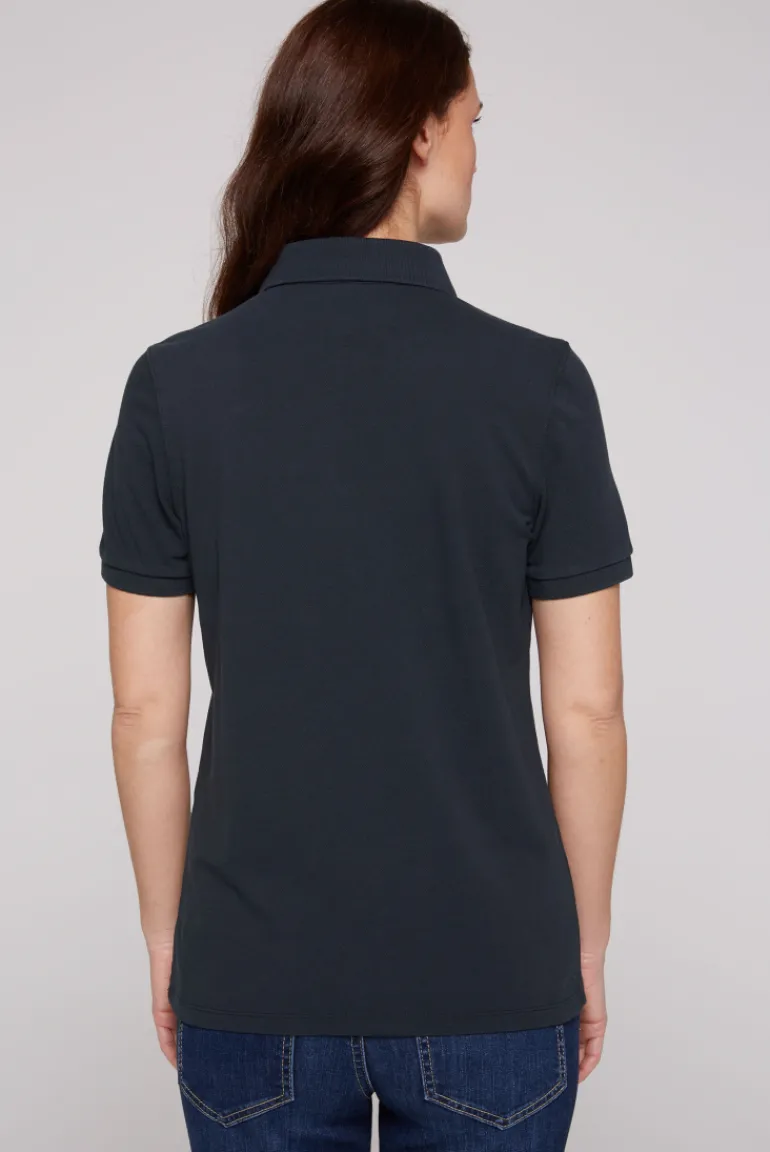 Discount CAMP DAVID & SOCCX Poloshirt aus Pikee mit Glitter Print classic navy classicnavy