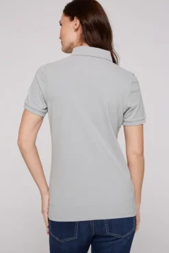 Discount CAMP DAVID & SOCCX Poloshirt aus Pikee mit Glitter Print cozy blue cozyblue