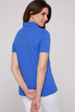 Discount CAMP DAVID & SOCCX Poloshirt aus Pikee mit Glitter Print deep sky deepsky