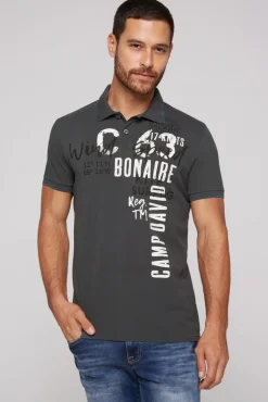 Store CAMP DAVID & SOCCX Poloshirt aus Pikee mit Print Artwork | S ash