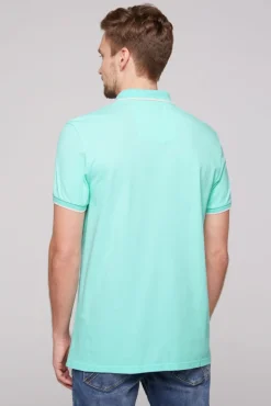 Discount CAMP DAVID & SOCCX Poloshirt aus Pikee mit Print Artwork aqua green | S aquagreen