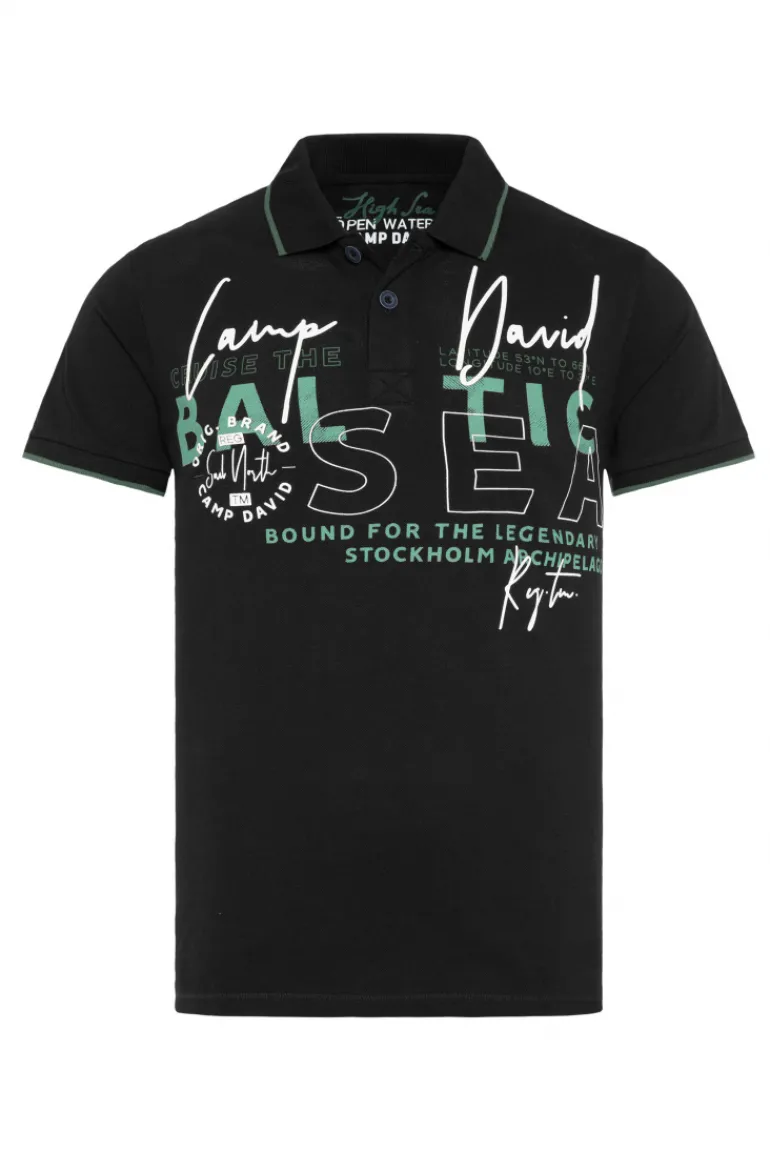 Best CAMP DAVID & SOCCX Poloshirt aus Pikee mit Rubber Print black
