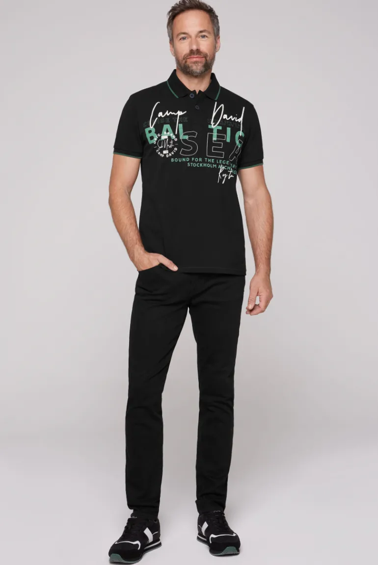 Best CAMP DAVID & SOCCX Poloshirt aus Pikee mit Rubber Print black