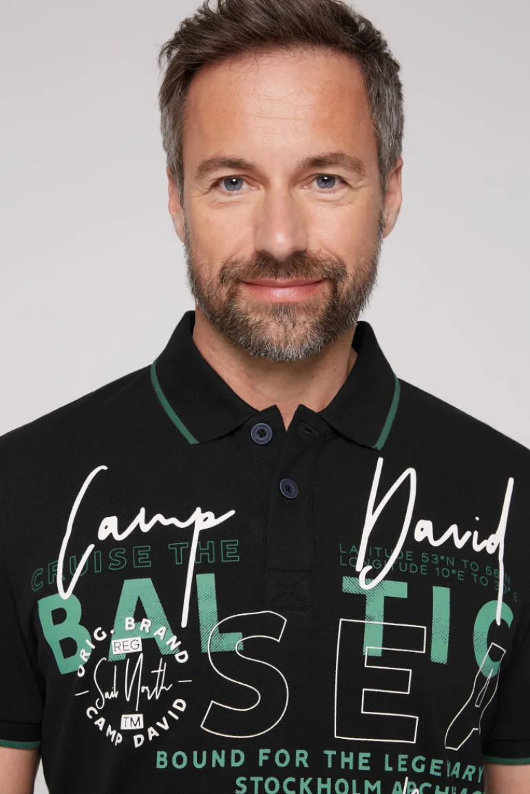 Best CAMP DAVID & SOCCX Poloshirt aus Pikee mit Rubber Print black