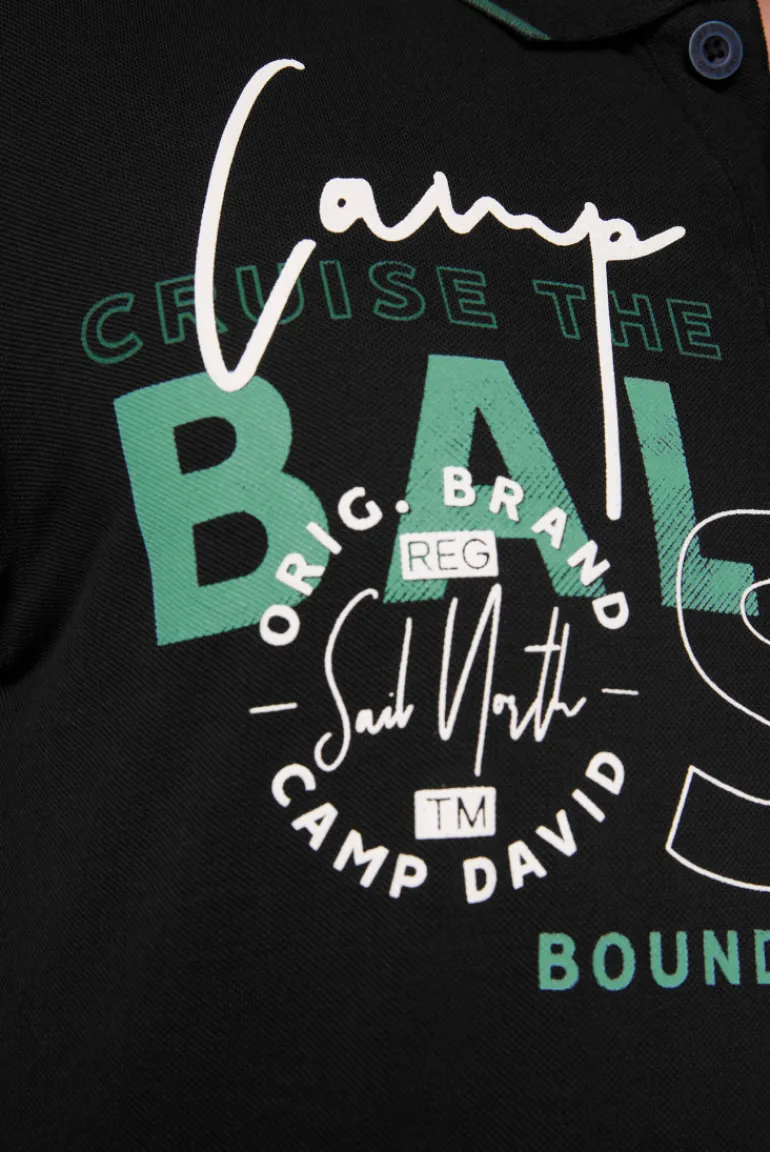 Best CAMP DAVID & SOCCX Poloshirt aus Pikee mit Rubber Print black