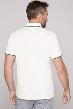 Discount CAMP DAVID & SOCCX Poloshirt aus Pikee mit Rubber Print ivory
