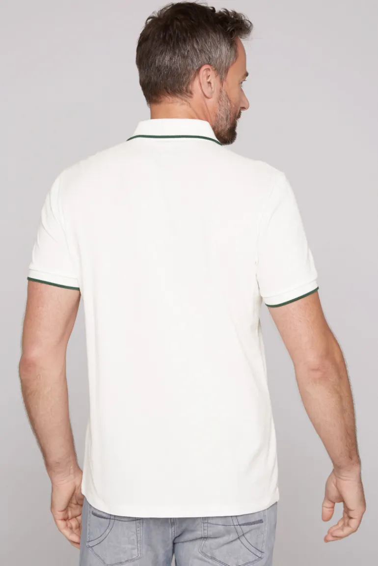 Discount CAMP DAVID & SOCCX Poloshirt aus Pikee mit Rubber Print ivory