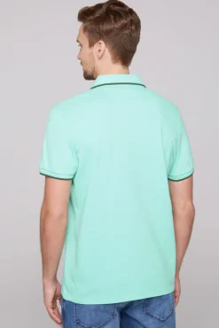 Discount CAMP DAVID & SOCCX Poloshirt aus Pikee mit Rubber Print flash aqua | M flashaqua