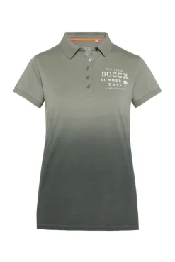 Store CAMP DAVID & SOCCX Poloshirt Dip Dye mit Rücken-Artwork sage green sagegreen